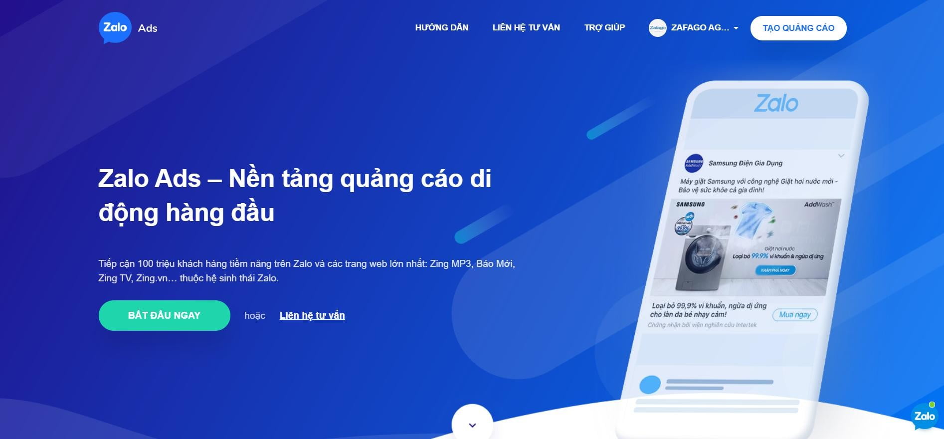 Zalo Ads phân phối chủ yếu qua Zalo App và Zalo Network.