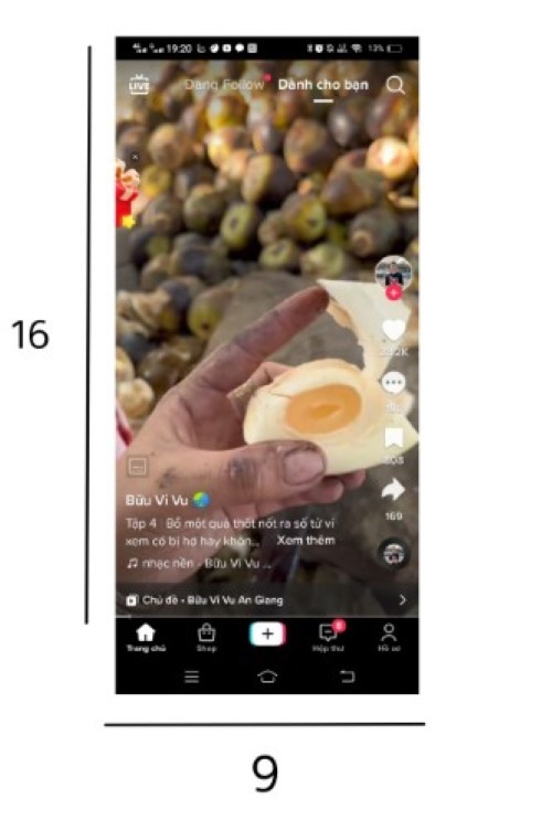 Kích thước video TikTok 9:16