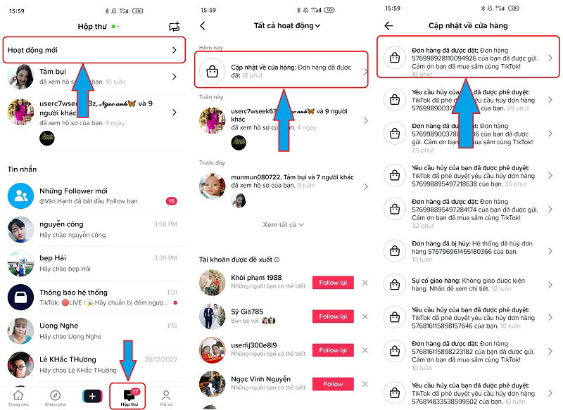 5. Tra cứu quá trình giao hàng TikTok Shop qua Hồ sơ