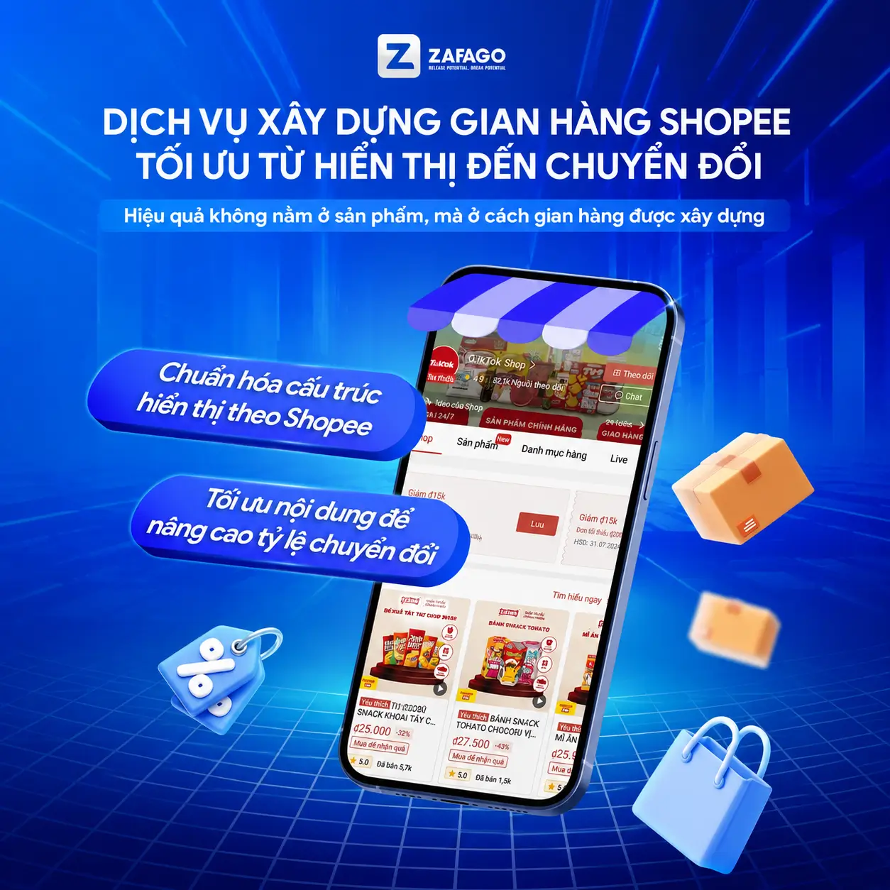 Dịch vụ xây dựng gian hàng Shopee