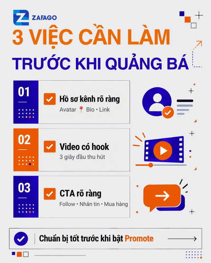 3 việc cần làm trước khi quảng bá video tiktok