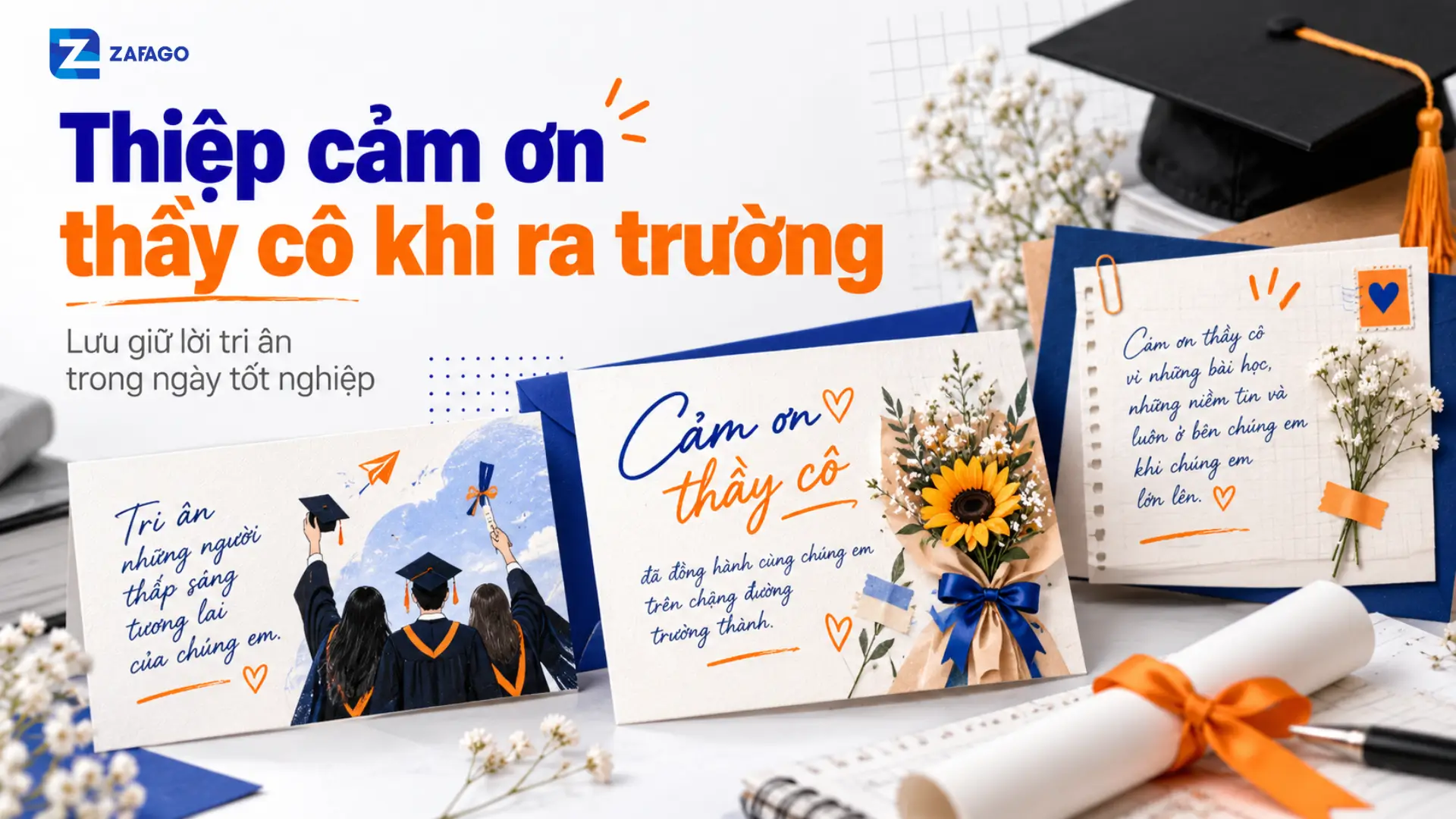 Thiệp cảm ơn thầy cô khi ra trường