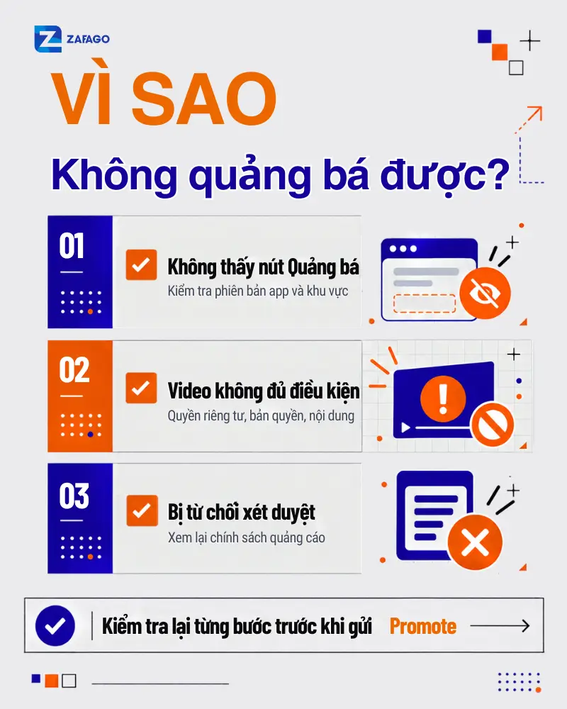 Vì sao không quảng bá video tiktok được