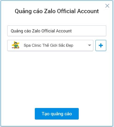 Tạo quảng cáo Zalo Official Account