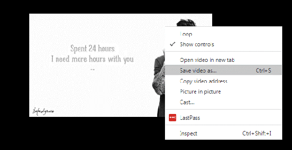 Lựa chọn Save video as để lưu video về máy