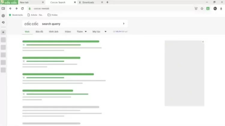 quảng cáo kết quả tìm kiếm Cốc Cốc