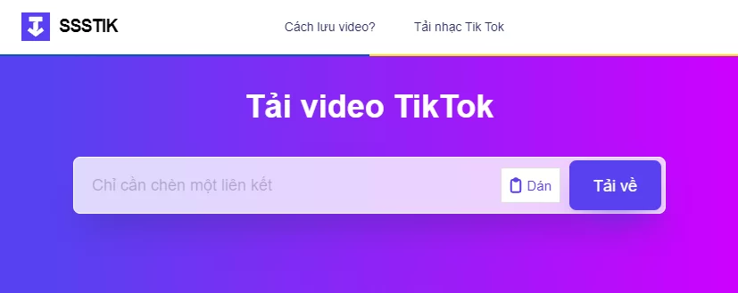 Tải video TikTok không logo bằng SSSTikTok