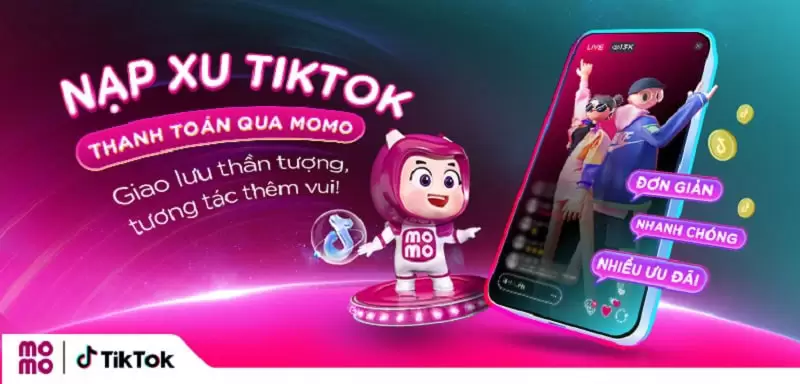 Cách nạp xu TikTok bằng ví Mo Mo trên website