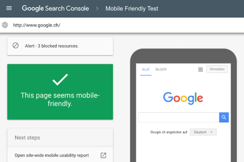 Google Mobile Friendly Test - công cụ hỗ trợ SEO giúp kiểm tra độ thân thiện của trang web với các thiết bị di động