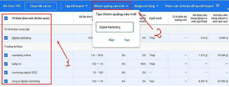 Hướng dẫn cách tạo và sử dụng Google Keyword Planner không cần chạy chiến dịch