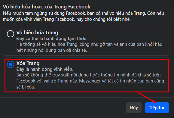 Hướng dẫn chi tiết cách xóa fanpage