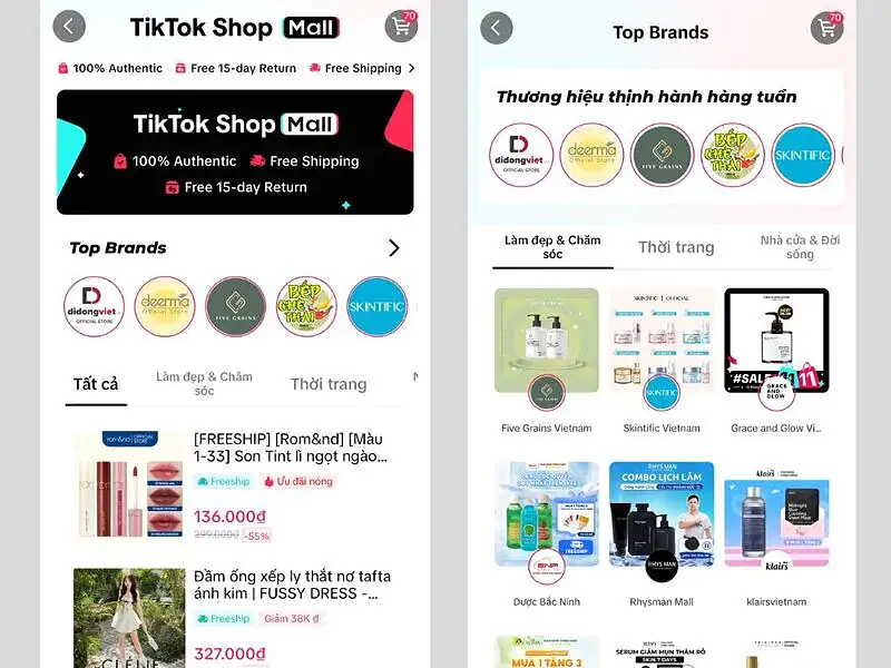 Vô vàn lợi ích nhà bán hàng nhận được từ dịch vụ đăng ký Tiktok Shop Mall