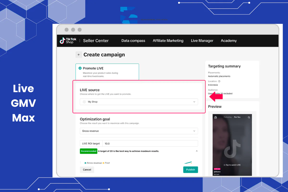 Live GMV Max, một trong những chiến lược tăng trưởng GMV Max phổ biến
