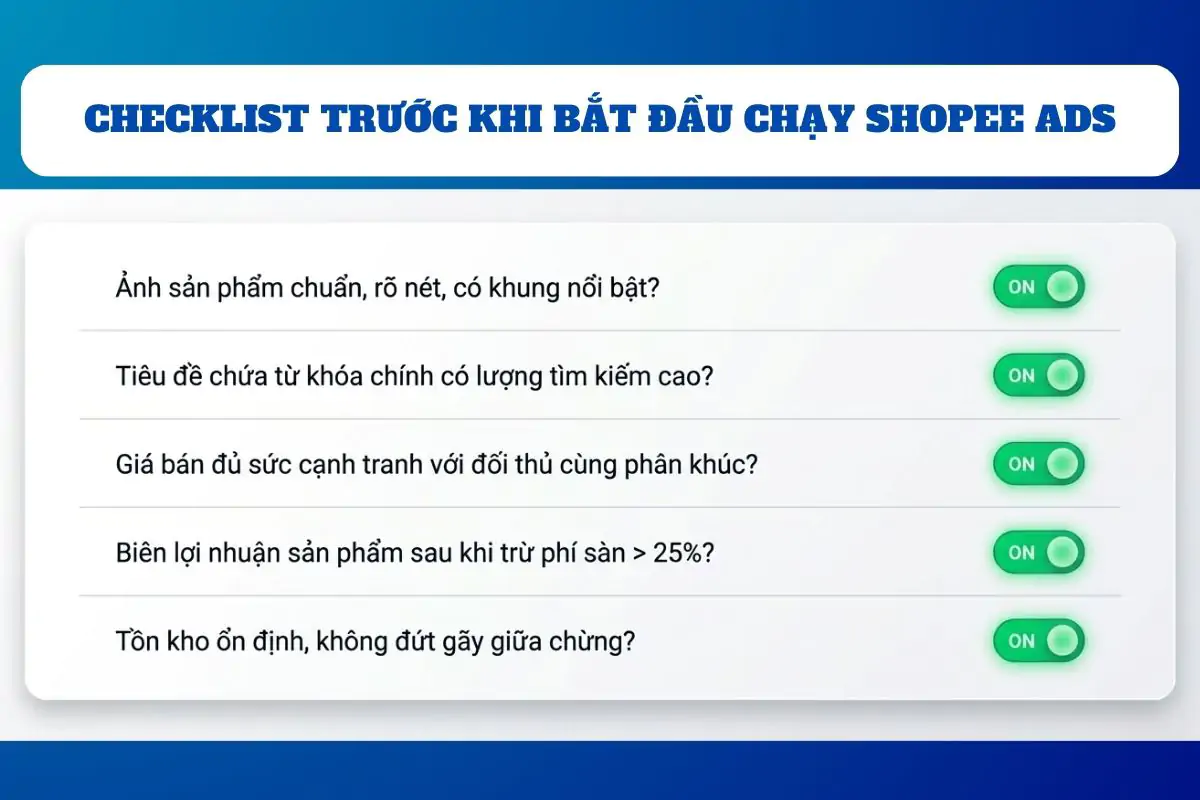 Điều cần làm trước khi chạy Shopee Ads