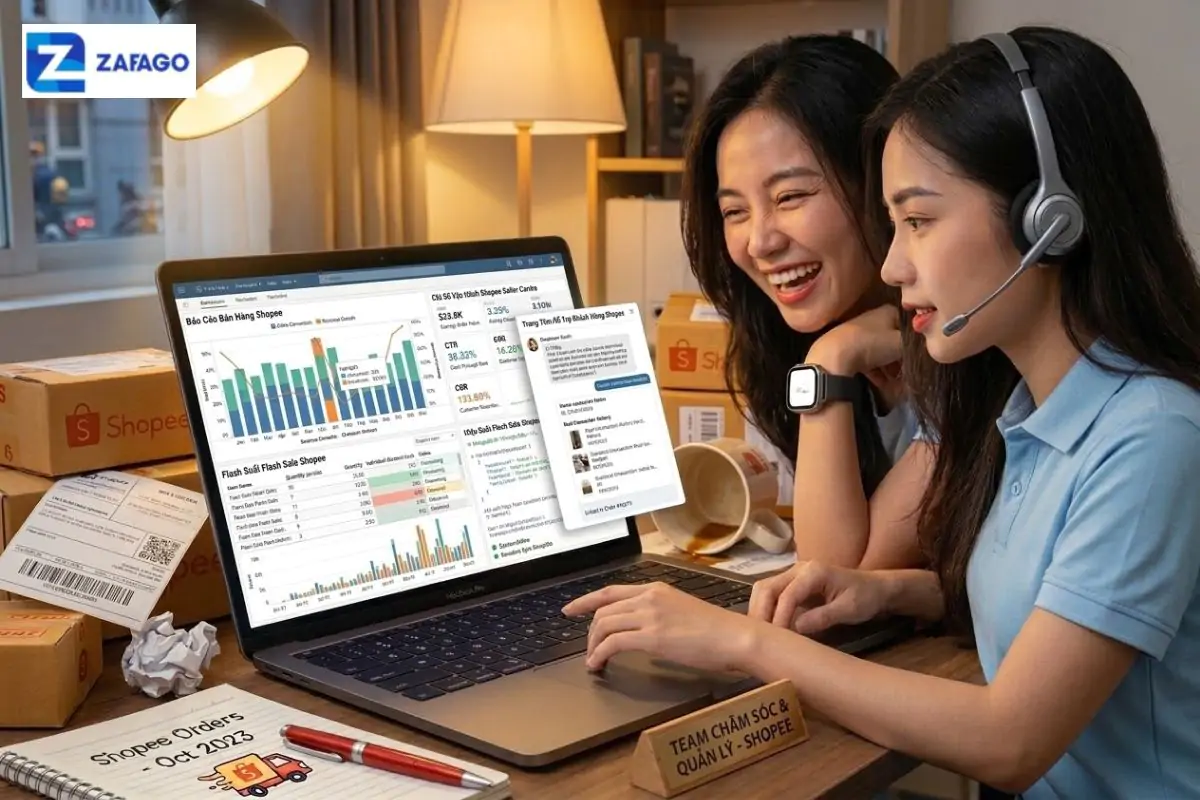 Quản lý, chăm sóc gian hàng shopee