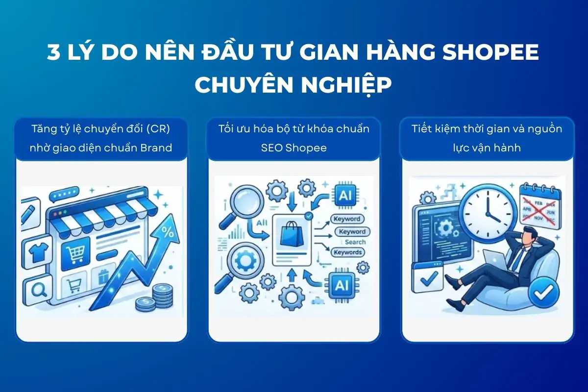 Lý do nên setup gian hàng Shopee chuyên nghiệp