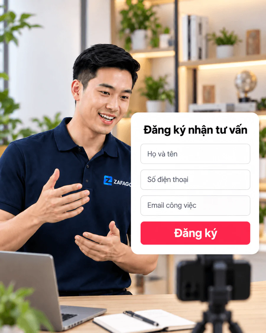 Mẫu nội dung TikTok kết hợp form đăng ký khách hàng tiềm năng