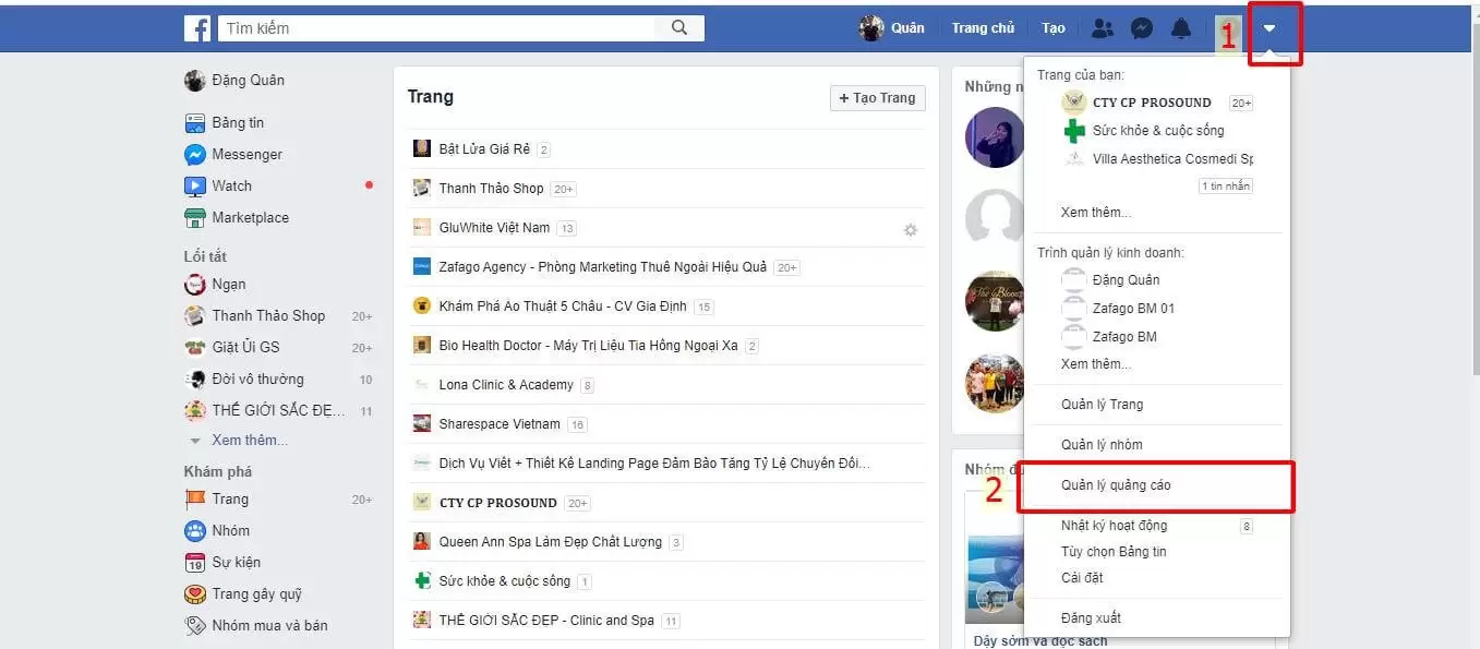 truy cập vào tài khoản facebook cá nhân