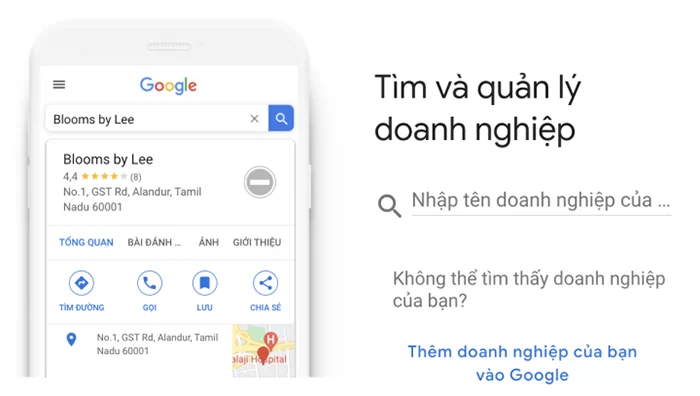 Tìm kiếm và quản lý doanh nghiệp của mình