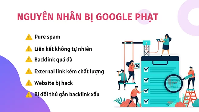 Một vài nguyên nhân khiến web bị Google phạt Penguin