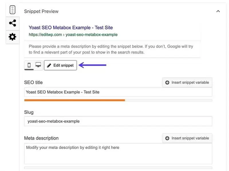 Chỉnh sửa thủ công SEO Snippet